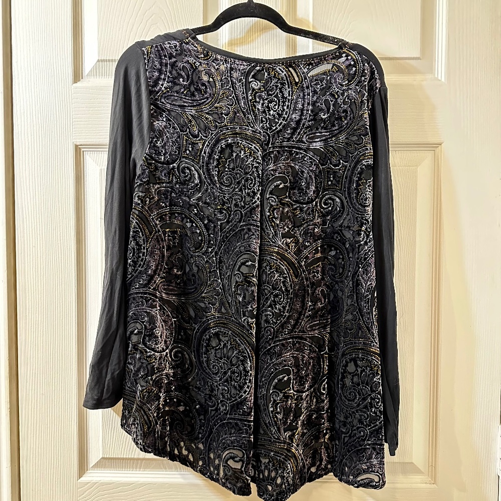 Aratta Silent Journey paisley velvet burnout back popover SIZE: Large